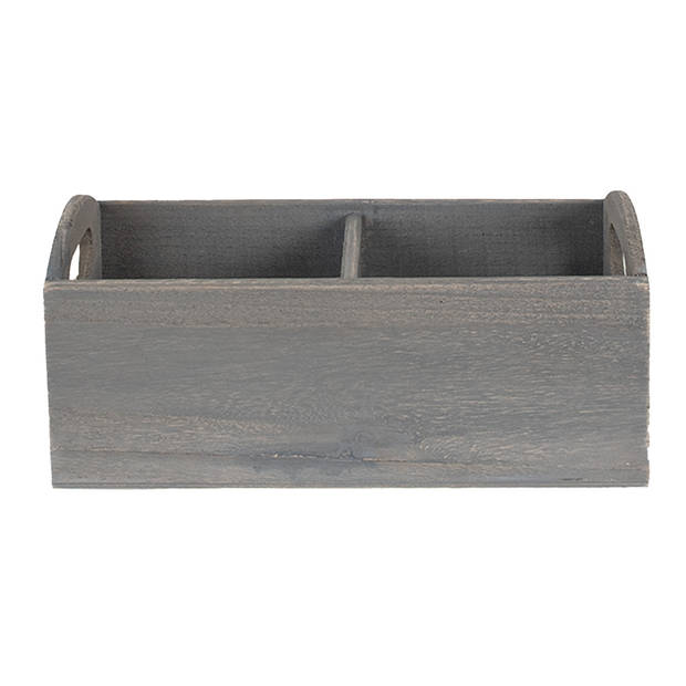 Clayre & Eef Brievenhouder 30x15x13 cm Grijs Hout Rechthoek Postbakje Grijs Postbakje