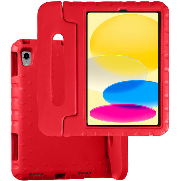 Basey iPad 10 Hoesje Kinder Hoes Shockproof Cover - Kindvriendelijke iPad 2022 Hoes Kids Case - Rood