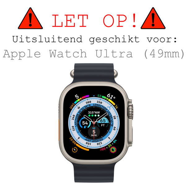 Basey Apple Watch Ultra (49 mm) Hoesje Siliconen Hoes Case Cover -Transparant