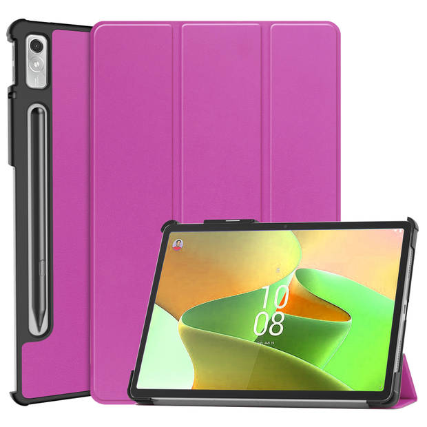 Basey Lenovo Tab P11 Pro (2e Gen) Hoesje Kunstleer Hoes Case Cover -Paars