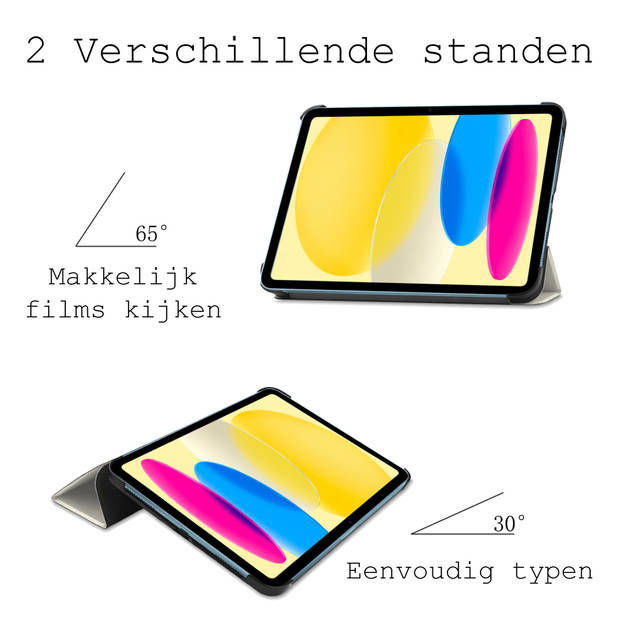 Basey iPad 10 2022 Hoes Case Hoesje Hard Cover - iPad 10 Hoesje Bookcase - Kat