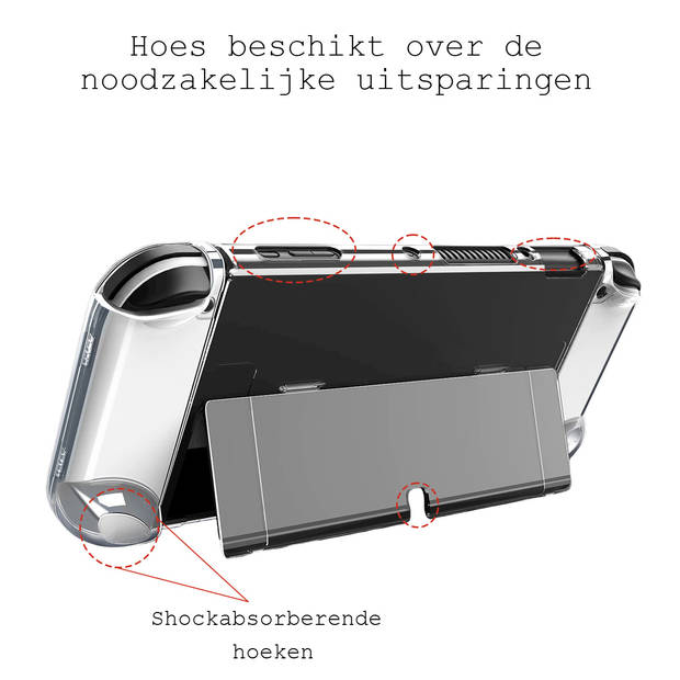 Basey Hoes Voor Nintendo Switch OLED Case Case Voor Nintendo Switch OLED Beschermhoes - Transparant