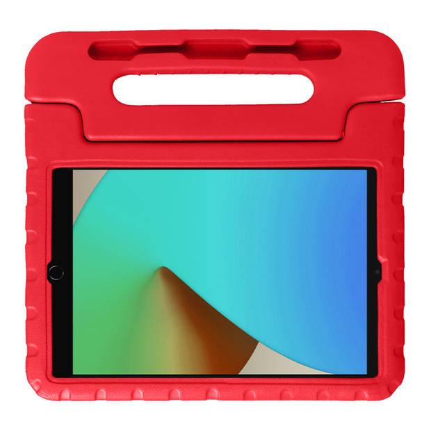 Basey iPad 10.2 2021 Hoesje Kinder Hoes Shockproof Cover - Kindvriendelijke iPad 10.2 2021 Hoes Kids Case - Rood