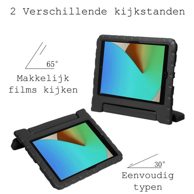 Basey iPad 10.2 2019 Hoesje Kinder Hoes Shockproof Cover - Kindvriendelijke iPad 10.2 2019 Hoes Kids Case - Zwart