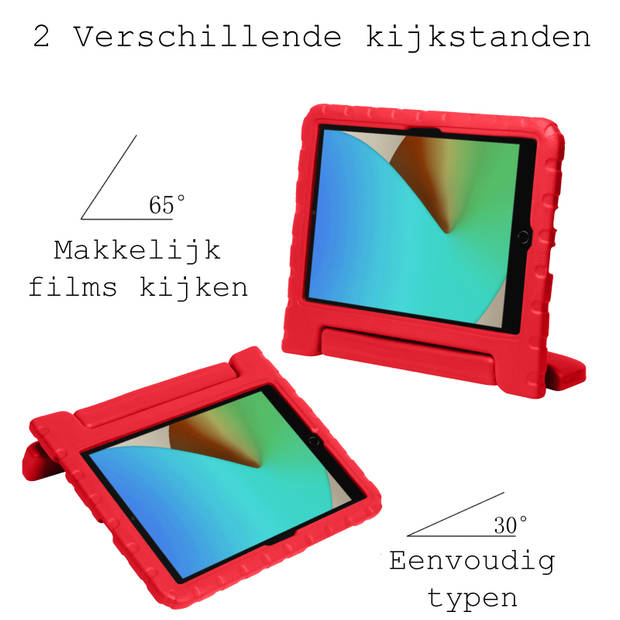 Basey iPad 10.2 2019 Kinderhoesje Foam Case Hoesje Cover Hoes -Rood