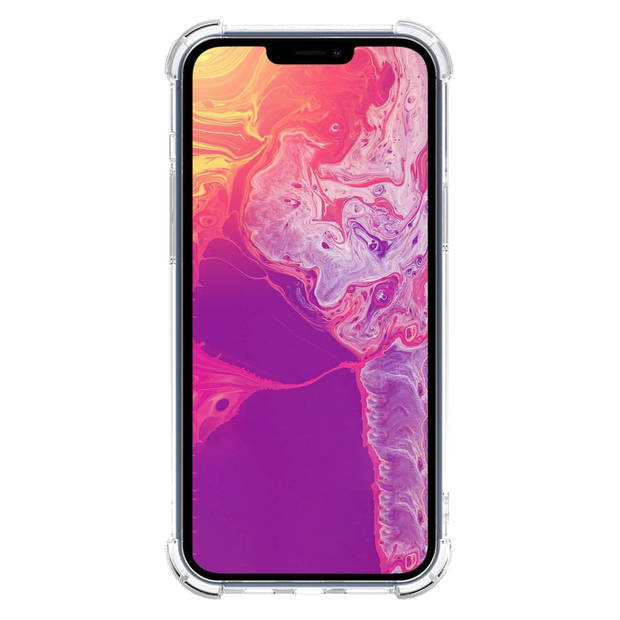 Basey iPhone 14 Hoesje Siliconen Hoes Case Cover met Pasjeshouder - Transparant