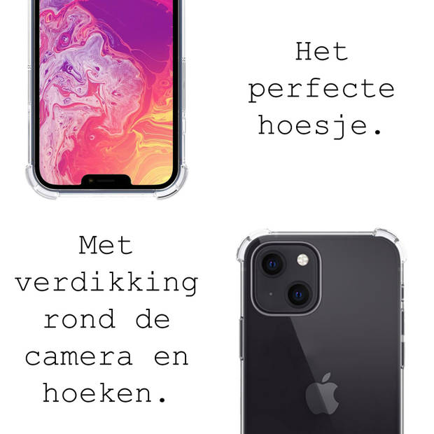 Basey iPhone 14 Plus Hoesje Met Koord Hoes Siliconen Case - Transparant