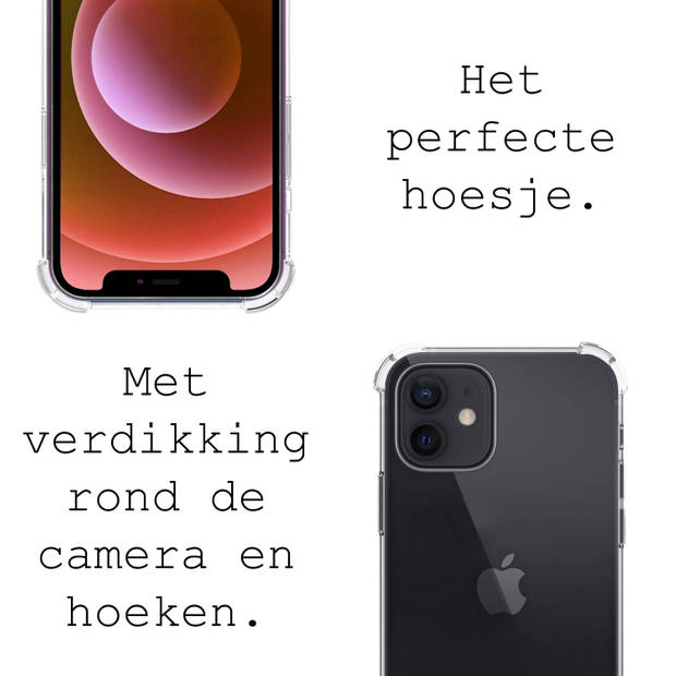 Basey iPhone 14 Hoesje Met Koord Hoes Siliconen Case -Transparant