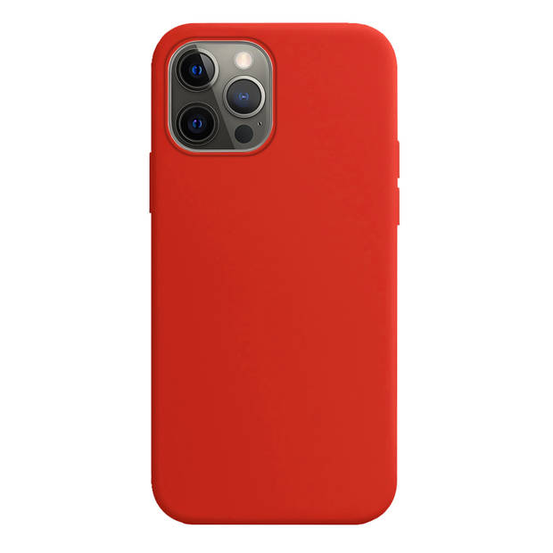 Basey iPhone 14 Pro Hoesje Siliconen Back Cover Case - iPhone 14 Pro Hoes Silicone Case Hoesje - Rood