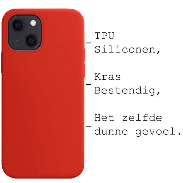 Basey iPhone 14 Hoesje Siliconen Back Cover Case - iPhone 14 Hoes Silicone Case Hoesje - Rood