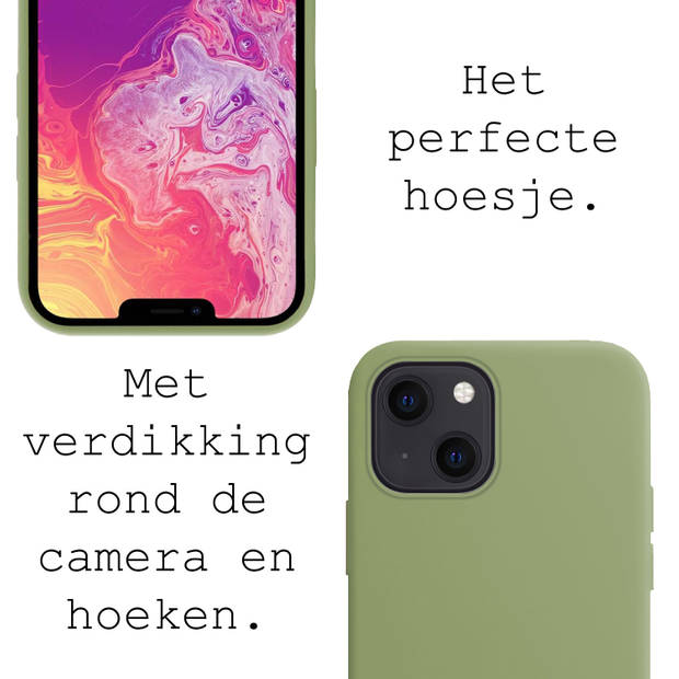 Basey iPhone 14 Hoesje Siliconen Back Cover Case - iPhone 14 Hoes Silicone Case Hoesje - Groen