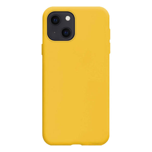Basey iPhone 14 Hoesje Siliconen Back Cover Case - iPhone 14 Hoes Silicone Case Hoesje - Geel