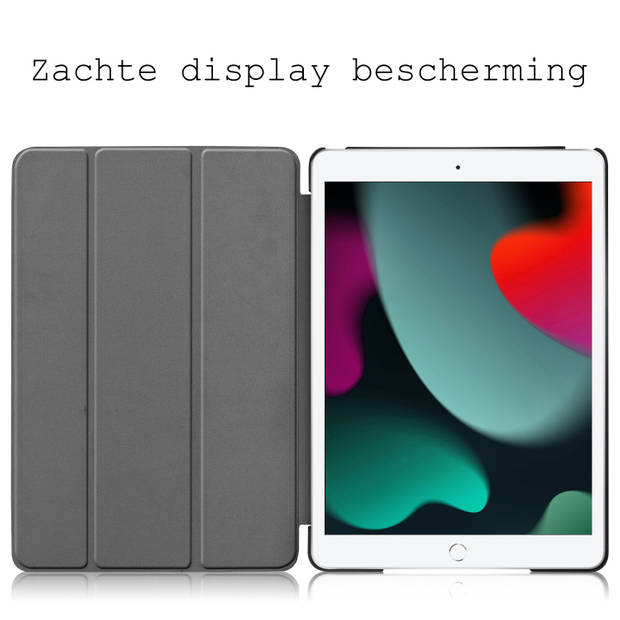 Basey iPad 10.2 2020 Hoesje Kunstleer Hoes Case Cover -Lichtblauw