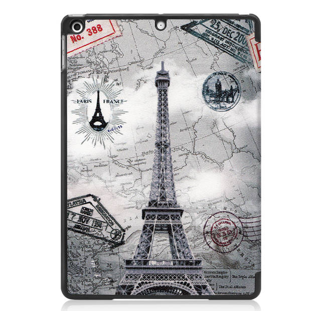 Basey iPad 10.2 2021 Hoesje Kunstleer Hoes Case Cover -Eiffeltoren