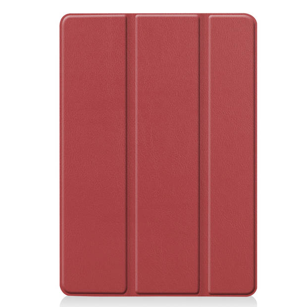Basey iPad 10.2 2021 Hoesje Kunstleer Hoes Case Cover -Donkerrood