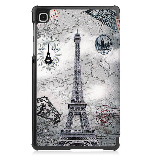 Basey Samsung Galaxy Tab S6 Lite Hoesje Kunstleer Hoes Case Cover -Eiffeltoren