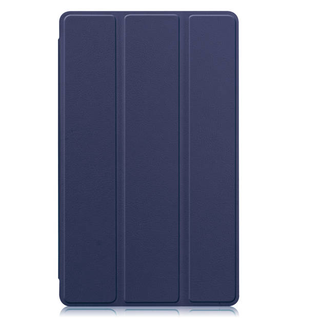Basey Samsung Galaxy Tab S6 Lite Hoesje Kunstleer Hoes Case Cover -Donkerblauw