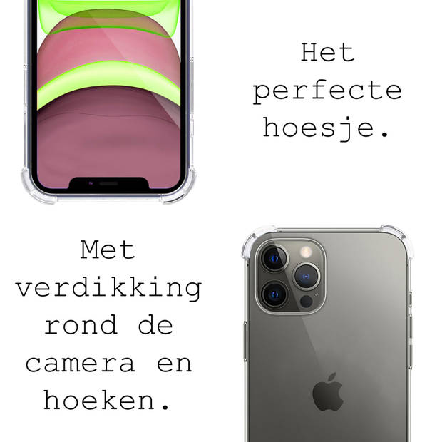 Basey iPhone 11 Pro Hoesje Met Koord Hoes Siliconen Case - Transparant