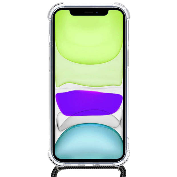 Basey iPhone Xs Max Hoesje Met Koord Hoes Siliconen Case - Transparant