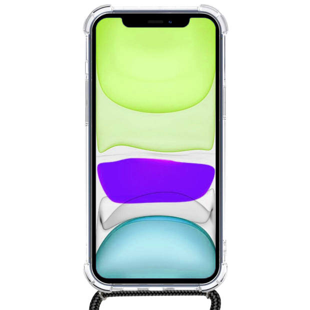 Basey iPhone X Hoesje Met Koord Hoes Siliconen Case -Transparant