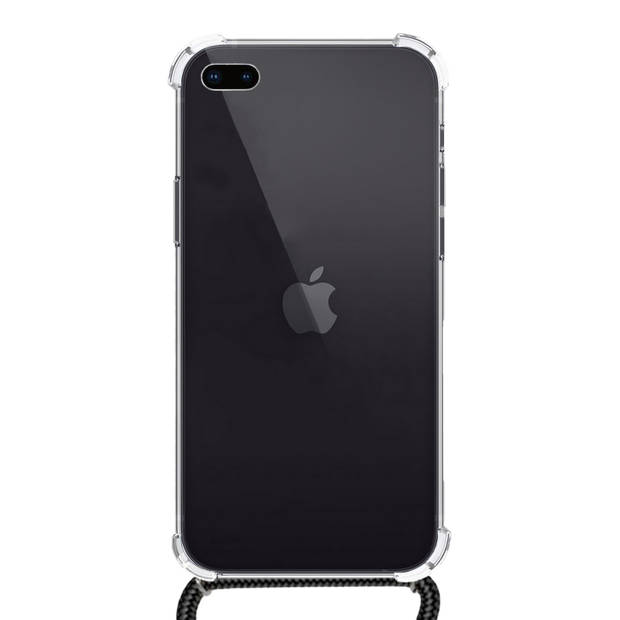 Basey iPhone 8 Plus Hoesje Met Koord Hoes Siliconen Case - Transparant