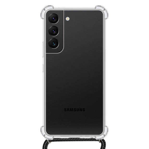 Basey Samsung Galaxy S21 Plus Hoesje Met Koord Hoes Siliconen Case - Transparant