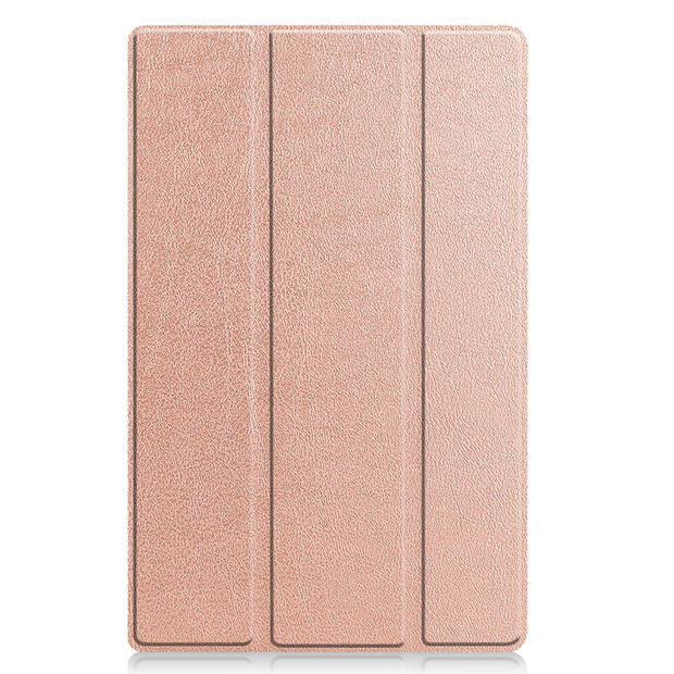 Basey Lenovo Tab M10 Plus (3e Gen) Hoesje Kunstleer Hoes Case Cover -Rose goud