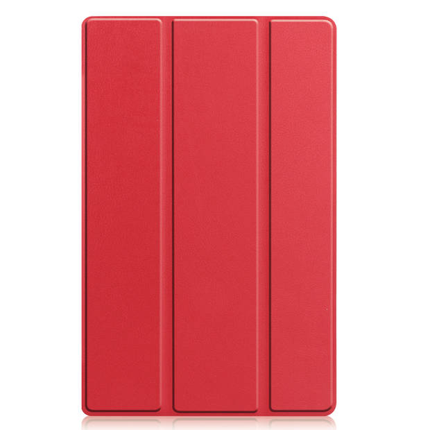 Basey Lenovo Tab M10 Plus (3e Gen) Hoesje Kunstleer Hoes Case Cover -Rood