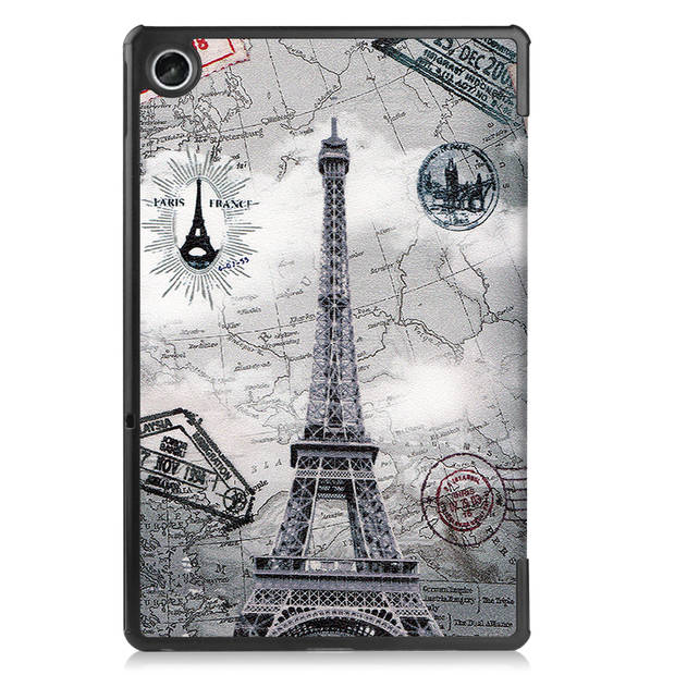 Basey Lenovo Tab M10 Plus (3e Gen) Hoesje Kunstleer Hoes Case Cover -Eiffeltoren