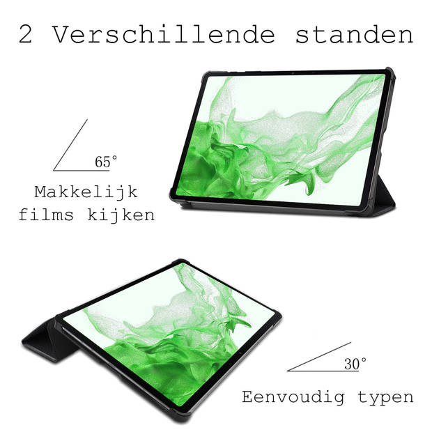 Basey Samsung Galaxy Tab S8 Plus Hoesje Kunstleer Hoes Case Cover -Eenhoorn