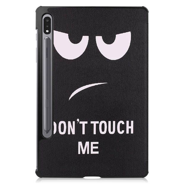 Basey Samsung Galaxy Tab S8 Hoesje Kunstleer Hoes Case Cover -Don't Touch Me