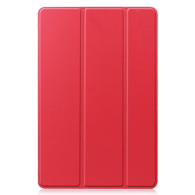 Basey Samsung Galaxy Tab S8 Plus Hoesje Kunstleer Hoes Case Cover -Rood