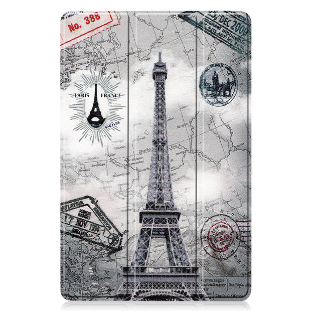 Basey Samsung Galaxy Tab S8 Plus Hoesje Kunstleer Hoes Case Cover -Eiffeltoren