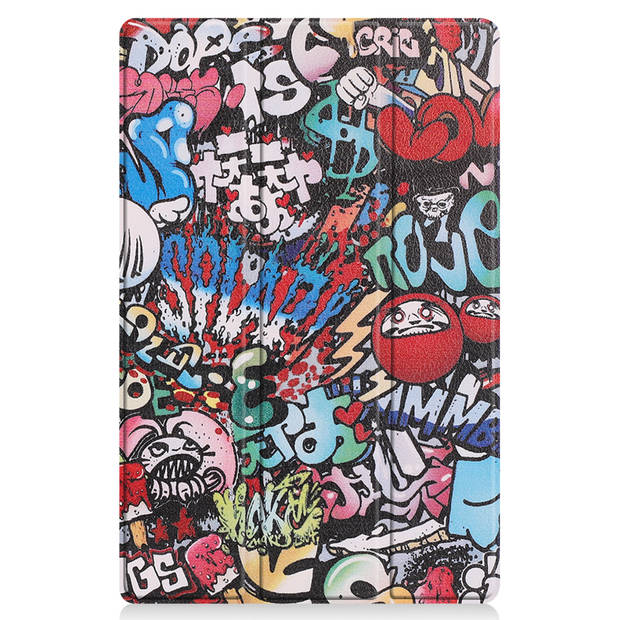 Basey Lenovo Tab P11 Plus Hoesje Kunstleer Hoes Case Cover -Graffity