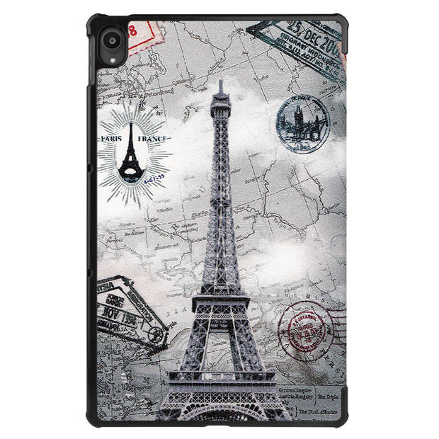 Basey Lenovo Tab P11 Plus Hoesje Kunstleer Hoes Case Cover -Eiffeltoren
