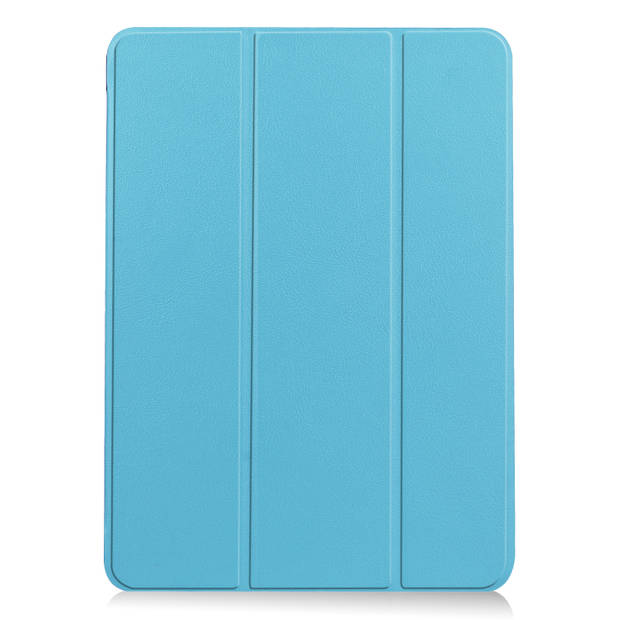 Basey iPad Air 5 (2022) Hoesje Kunstleer Hoes Case Cover -Lichtblauw