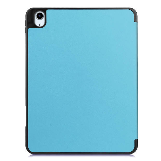 Basey iPad Air 5 (2022) Hoesje Kunstleer Hoes Case Cover -Lichtblauw