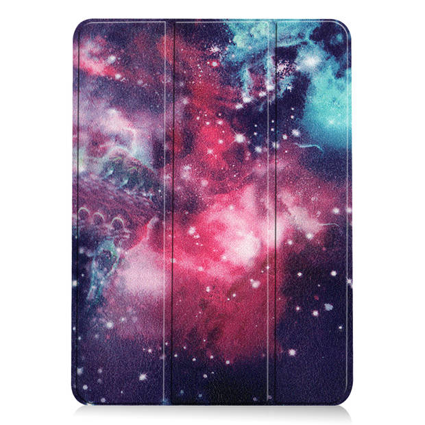 Basey iPad Air 5 (2022) Hoesje Kunstleer Hoes Case Cover -Galaxy