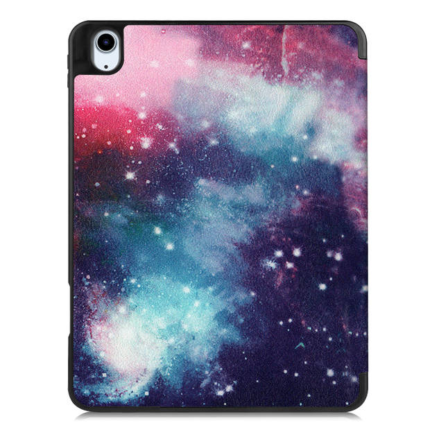 Basey iPad Air 5 (2022) Hoesje Kunstleer Hoes Case Cover -Galaxy