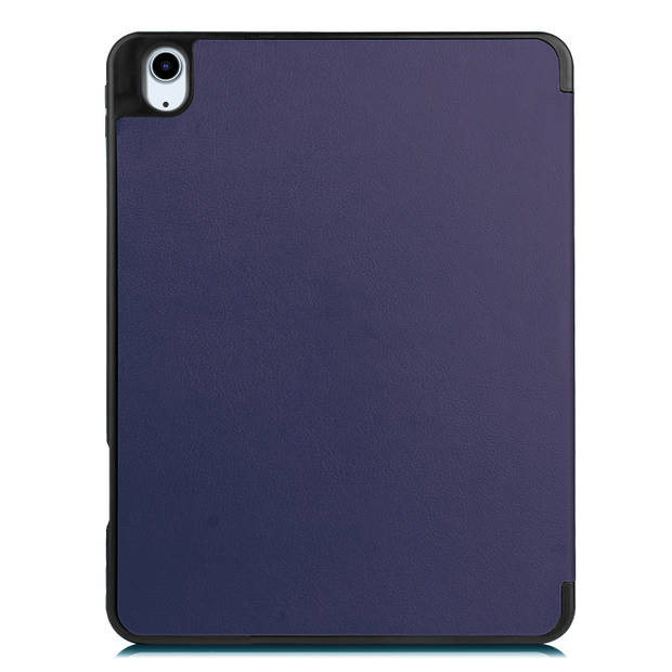Basey iPad Air 5 (2022) Hoesje Kunstleer Hoes Case Cover -Donkerblauw