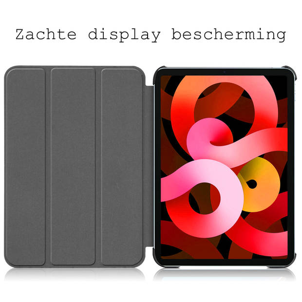 Basey iPad Air 2022 (5e generatie) Hoesje Kunstleer Hoes Case Cover -Grijs