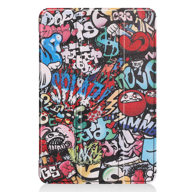 Basey iPad Air 2022 (5e generatie) Hoesje Kunstleer Hoes Case Cover -Graffity