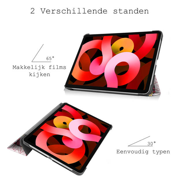 Basey iPad Air 2022 (5e generatie) Hoesje Kunstleer Hoes Case Cover -Elfje