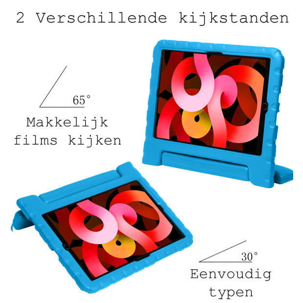 Basey iPad Air 5 (2022) Kinderhoesje Foam Case Hoesje Cover Hoes -Blauw