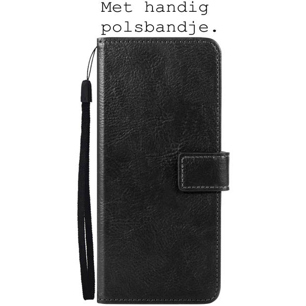 Basey Samsung Galaxy S22 Plus Hoesje Book Case Kunstleer Cover Hoes - Zwart