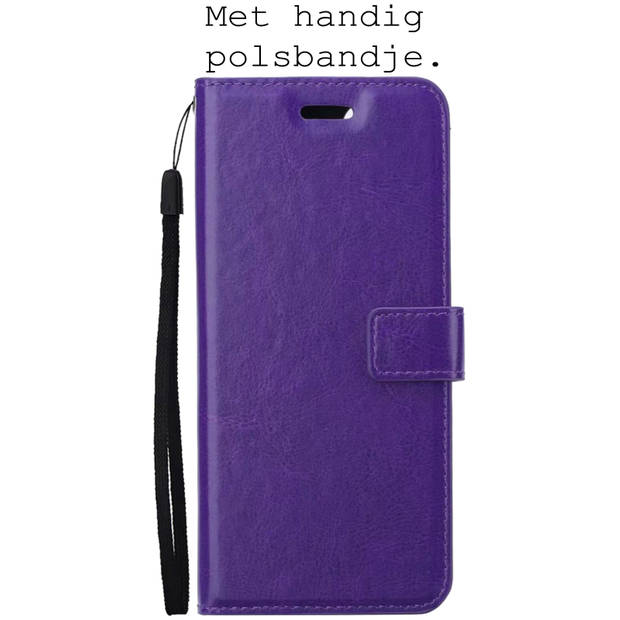 Basey Samsung Galaxy S22 Plus Hoesje Book Case Kunstleer Cover Hoes - Paars