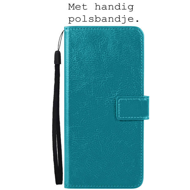 Basey Samsung Galaxy S22 Plus Hoesje Book Case Kunstleer Cover Hoes - Turquoise