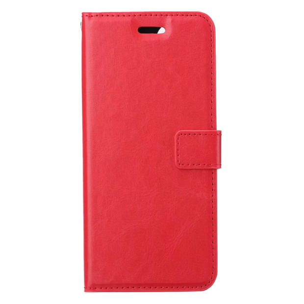 Basey Samsung Galaxy S22 Plus Hoesje Book Case Kunstleer Cover Hoes - Rood