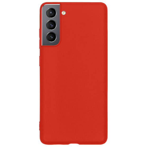 Basey Samsung Galaxy S22 Plus Hoesje Siliconen Hoes Case Cover -Rood