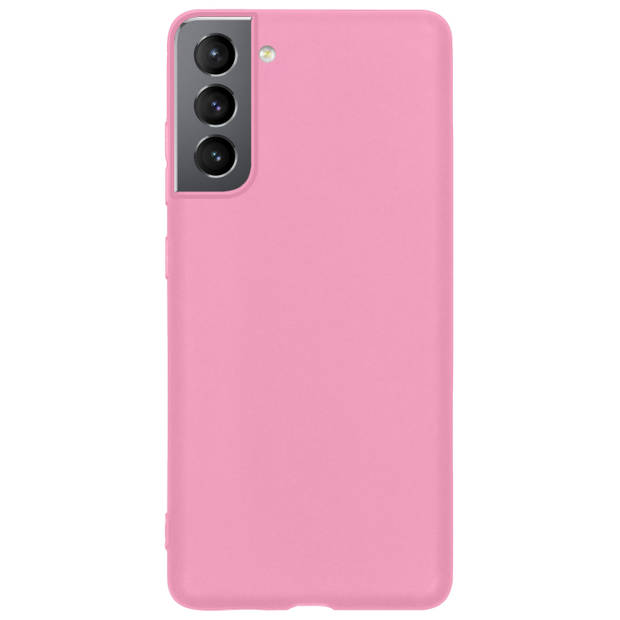 Basey Samsung Galaxy S22 Plus Hoesje Siliconen Hoes Case Cover - Lichtroze